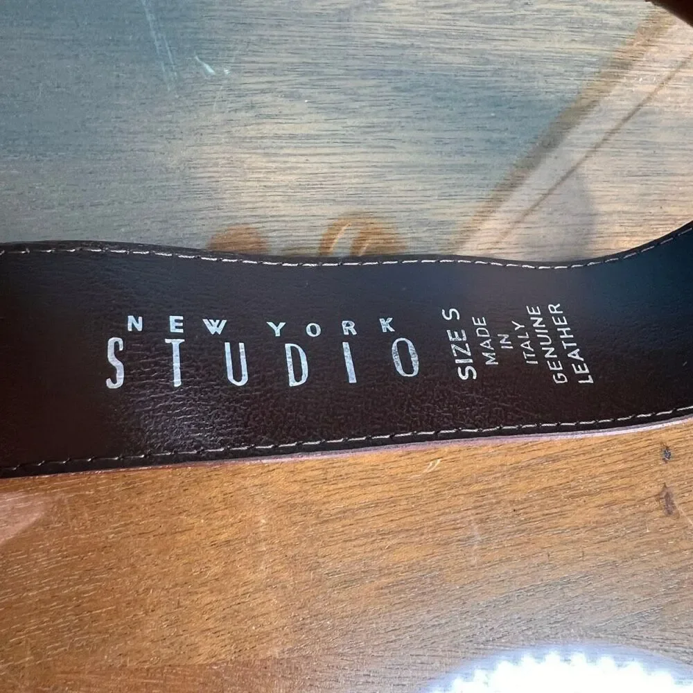 New York studio vintage leather and gold details made in Italy